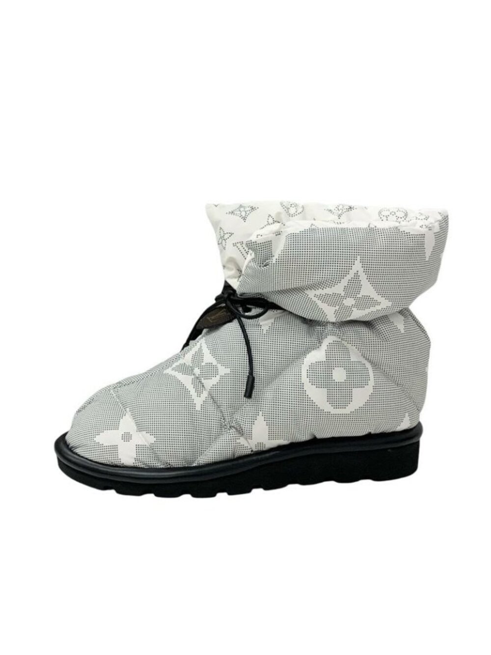 Louis Vuitton Pillow Line Monogram Boots Short Shoes Nylon White Black - Picture 3 of 9